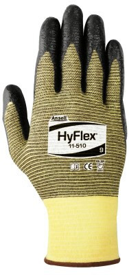 Ansell HyFlex Light Cut Protection Gloves, Size 7, Black, 12/BG, #103413