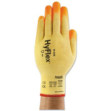 Ansell Hyflex Gloves, Nitrile Coated, Size 10, Orange, 12 Pair, #111941