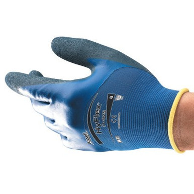 Ansell HyFlex 11-925 Gloves, Size 8, Nitrile/Spandex, Blue, 12 Pair, #810609