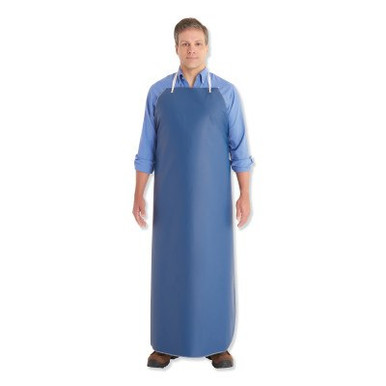 Ansell AlphaTec 56-601 Aprons, 35 in x 55 in, Urethane with Nylon Backing, Blue, 1/EA, #105262