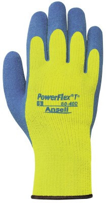 Ansell PowerFlex T Hi Viz Yellow Gloves, 8, 12 Pair, #103510