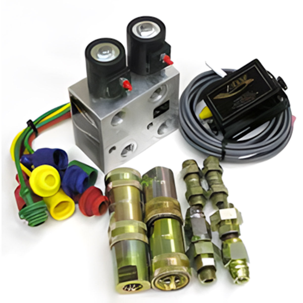 TWO CIRCUIT HYDRAULIC MULTIPLIER WITH SWITCHBOX CONTROL AND ISO COUPLERS