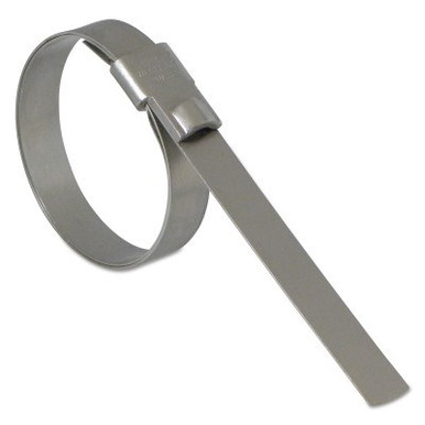 Band-It Ultra-Lok Preformed Clamps, 3 1/2 in Dia, 3/4 in Wide, Stainless Steel 201, 50/BX, #UL2129
