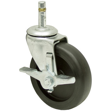 4" x 15/16" Grip Ring Swivel Caster w/Brake Faultless EW6521RB