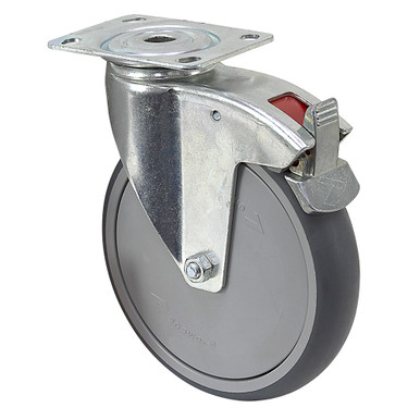 6" x 1-1/4" Rhombus Swivel Plate Caster w/ Swivel Lock