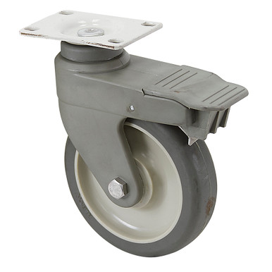 5" x 1-1/4" Albion Swivel Plate Caster w/ Total Brake PCXB05051ST