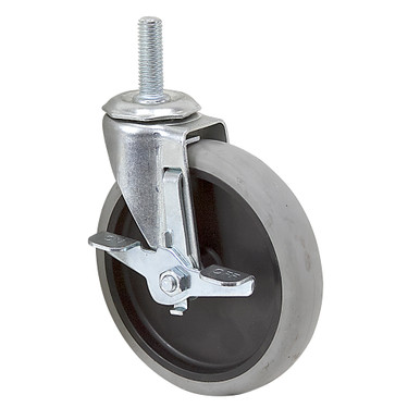 5" x 15/16"Swivel Threaded Stem Caster w/Wheel Brake Colson LTS0554342001