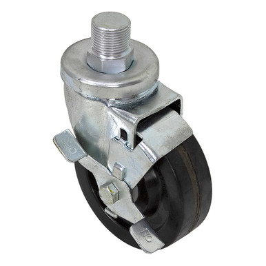 4x1-1/4 Swivel Threaded Stem Caster w/Brake