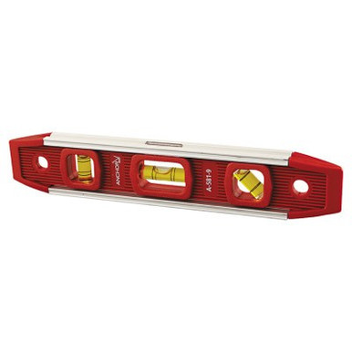 Anchor Products Magnetic Torpedo Levels, 9 in, 3 Vials, 1 EA, #A5819