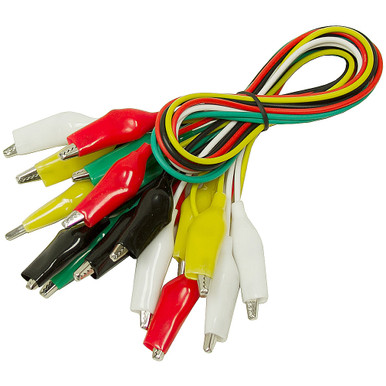 10 Pack Alligator Test Leads Large 1.75" Clips 24" Long CES 68-0784