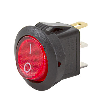 On/Off SPST 13 Amps 125 Volt AC Red Rocker Switch Rnd