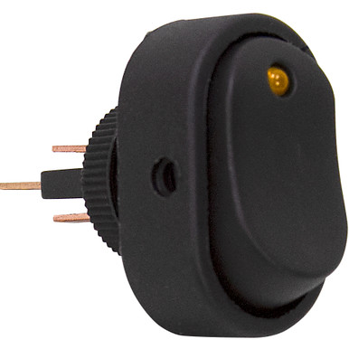 SPST Surface Mount Rocker Switch Amber CES LED 66-2280-Y