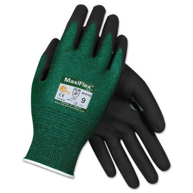 Protective Industrial Products, Inc. MaxiFlex Cut Cut-Resistant Gloves, 3X-Large, Black/Green, 12 Pair, #348743XXXL