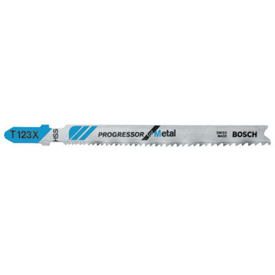 Bosch Tool Corporation Progressor Series T123X Jigsaw Blade for Metal, 4 in, 10-24 TPI, 5/CD, #T123X