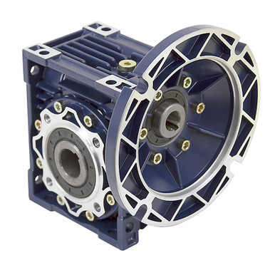 Aluminum Right Angle Worm Gear Reducer, 50 mm C.D., 25/1, 56C Input Flange, Hollow Bore Output Worldwide CALM50-25/1-56C