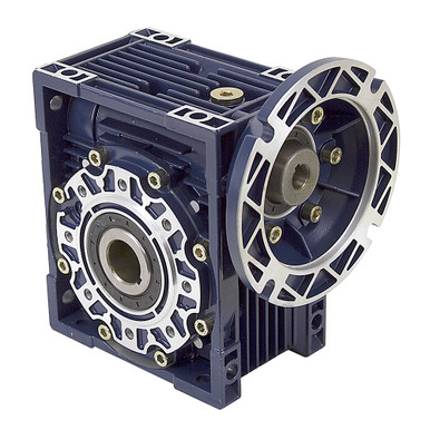 Aluminum Right Angle Worm Gear Reducer, 75 mm C.D., 60/1, 56C Input Flange, Hollow Bore Output Worldwide CALM75-60/1-56C