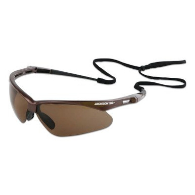 Jackson Safety Safety SG+ Series Safety Glasses, Smoke Polarized/Polycarbonate/Hardcoat Anti-Scratch Lens, Gunmetal, 1/EA, #50018
