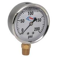 AgSmart Stainless Steel Gauge - 2-1/2" Diameter, 200 PSI, Liquid Filled