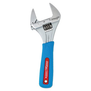 Channellock Code Blue WideAzz Adjustable Wrench, 6-1/4 in Long, 1.34 in Opening, 1/EA, #6WCBBULK
