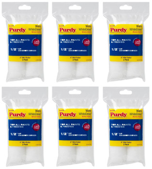 Genuine Purdy 6 Sets of White Dove 4" x 1/2" Nap 2 Pack Roller Covers 140606044-6PK