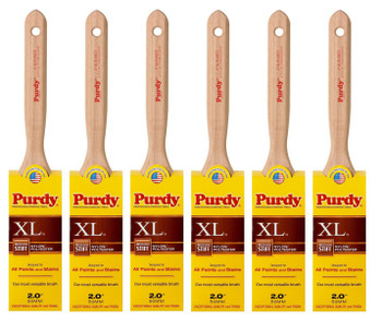 Genuine Purdy 6 Pack XL Elasco Flat 2" Paint Brushes 144100320-6PK