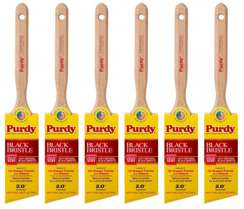 Genuine Purdy 6 Pack Black Bristle Extra Oregon Angular 2" Paint Brushes 144116020-6PK