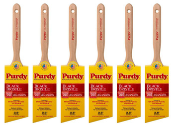 Genuine Purdy 6 Pack Black Bristle Extra Oregon Angular 2-1/2" Paint Brushes 144116025-6PK