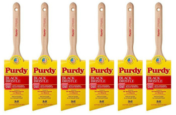 Genuine Purdy 6 Pack Black Bristle Extra Oregon Angular 3" Paint Brushes 144116030-6PK