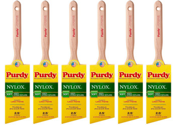 Genuine Purdy 6 Pack Nylox Glide Angular 2-1/2" Paint Brushes 144152225-6PK