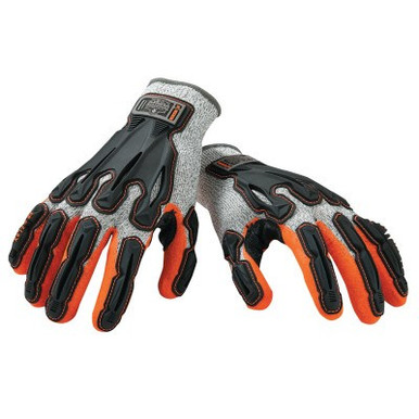Ergodyne ProFlex 922CR CutResistant Nitrile-Dipped DIR Gloves, XLarge, HiVis Orange/Gray, 12 Pair, #17095