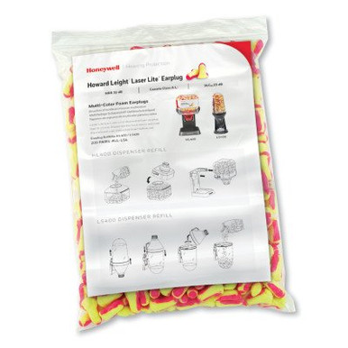 Honeywell Earplug Dispenser Refill, Foam, Magenta/Yellow, Uncorded, 1/CA, #LLLS4REFILL
