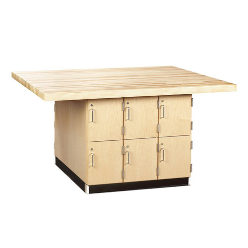Diversified Spaces 4-Station Work Bench with 12 Lockers
