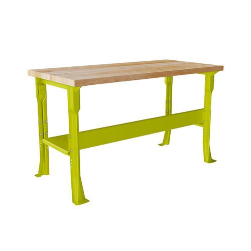 Diversified Spaces Maple Top Industrial Workbench, 48"W x 24"D, Lime