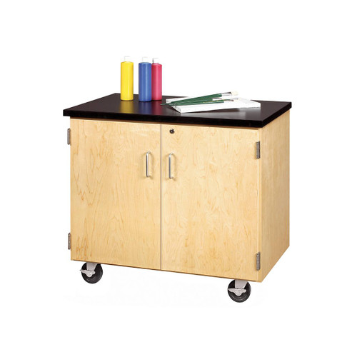 Diversified Spaces Mobile Demonstration Cabinet with Locking Doors