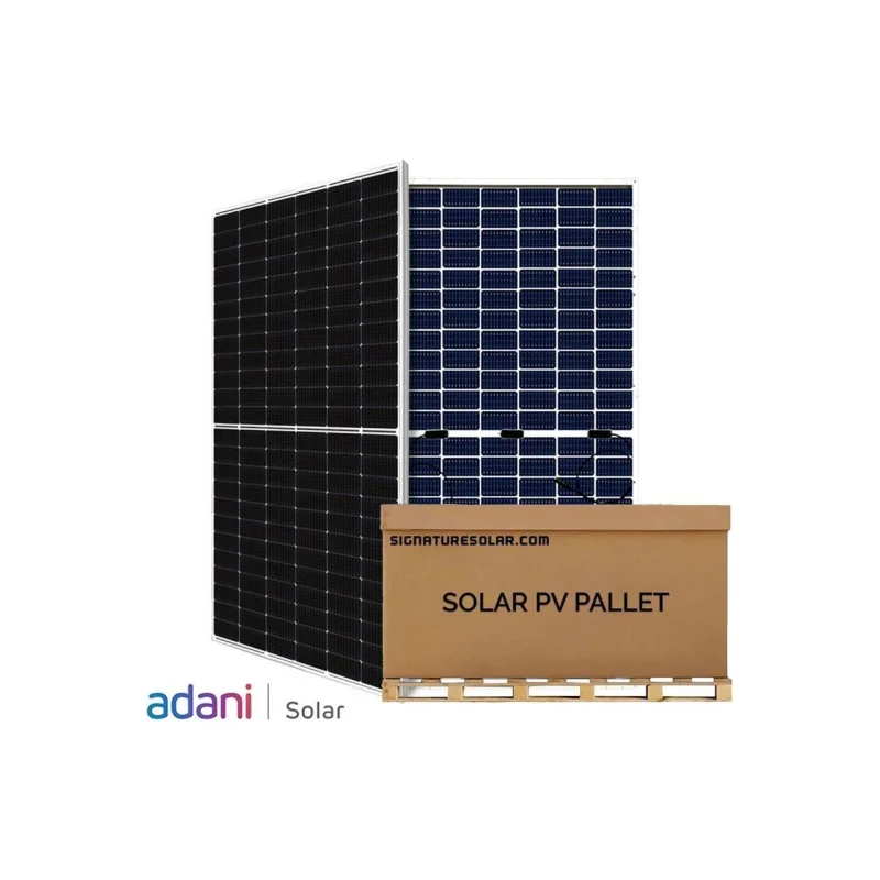 16.9kW Pallet – Adani Solar 535W Half-Cut Mono-crystalline Solar Panel (Silver) | Up to 650W with Bifacial Gain | M10-144 | Full Pallet (31) – 16.9kW Total