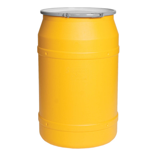 Justrite Eagle 1656M 55 Gal. Lab Pack Open Head Drum, Metal Lever-Lock, Yellow