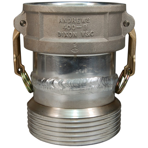 Dixon Railroad Tank Connection - Aluminum 4 in. Coupler x 5 in. Male Tank Car Thread
