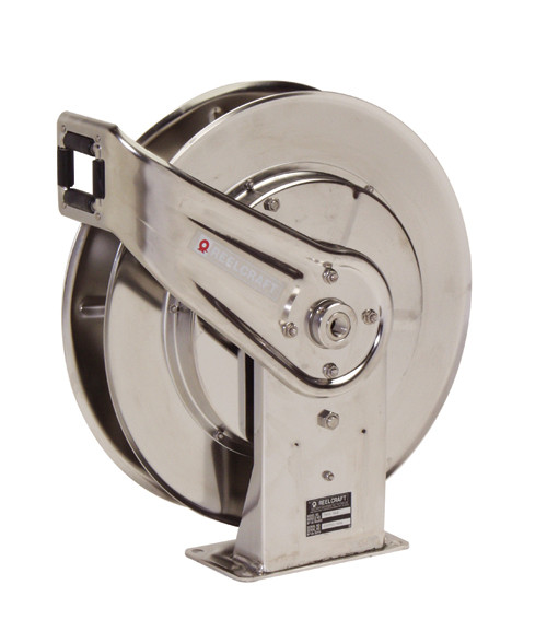 Reelcraft 7800 OLS Heavy Duty Stainless Steel Hose Hose Reel - Reel Only - 1/2" X 50' - 500 PSI