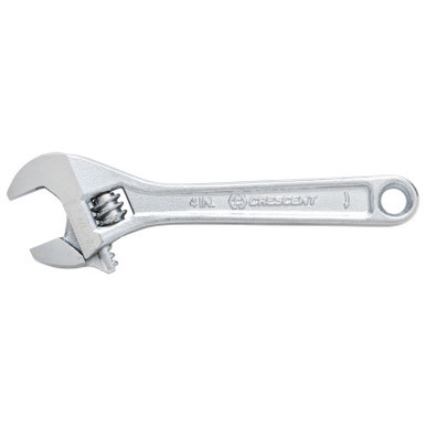 Crescent Adjustable Chrome Wrenches, 8 in Long, 1 1/8 in Opening, Chrome Plated, 6/ #AC28BK