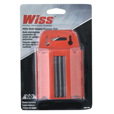 Crescent Replacement Utility Knife Blades, 4 1/2", Steel, 100/PK #RWK14D