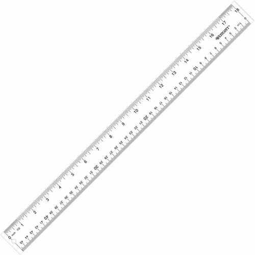 Westcott Transparent Clear Acrylic Ruler, 18"