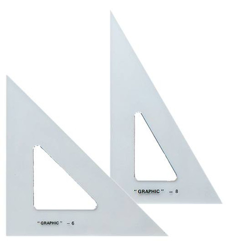 Alvin Transparent Triangle Set, 6", 8"