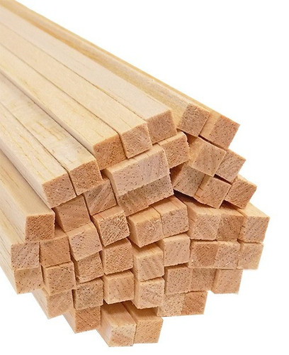 Bud Nosen Balsa Wood Strips, 1/4" x 1/4" x 36", 50/pkg.