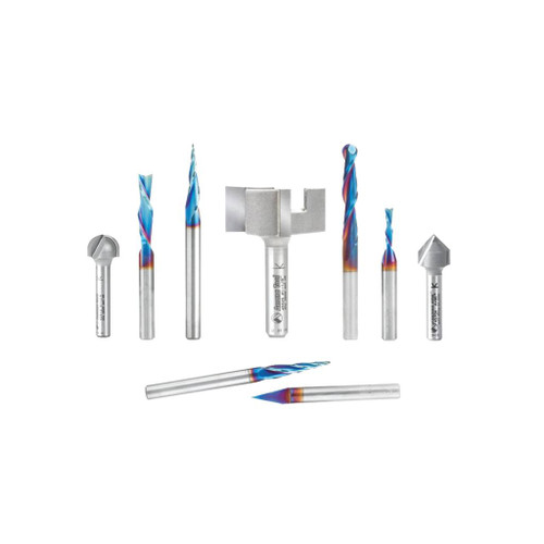 Amana Tool 9-Piece CNC Bit Set with Spektra Coating