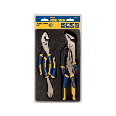 Irwin 4-PC Pro Plier Tray Set (6"Diagonal/Slip Joint, 8"Long Nose,10" Groove Joint Pliers, #IR-2078707 (2/Pkg)