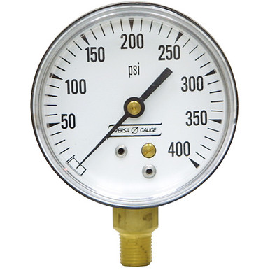 400 PSI Pressure 2.5" Dia. Dry Lower Mount 1/8" NPT Plastic Gauge