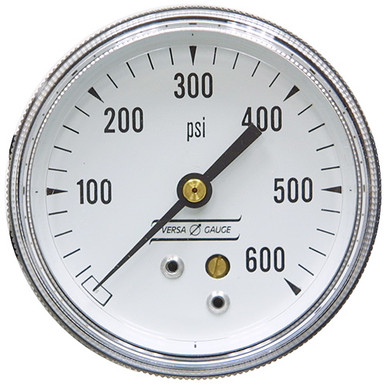 600 PSI Pressure 2.5" Dia. Dry Panel Mount 1/4" NPT Steel Gauge Versa