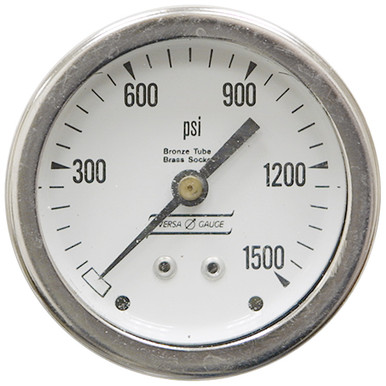 1500 PSI Pressure 2.5" Dia. Dry Back Mount 1/4" NPT Steel Gauge Versa V2351YPR3