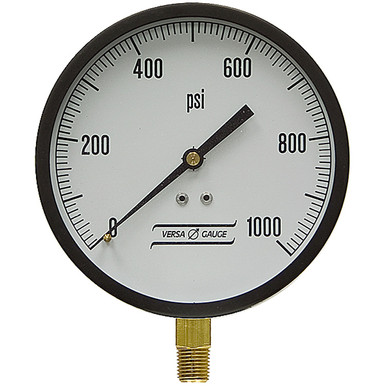 1000 PSI Pressure 4.5" Dia. DryLower Mount 1/4" NPT Steel Gauge Versa V43010PP4