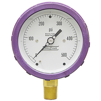 500 PSI Pressure 4" Dia. Dry Lower Mount 1/2" NPT Plastic Gauge Versa V4251PPL2/M